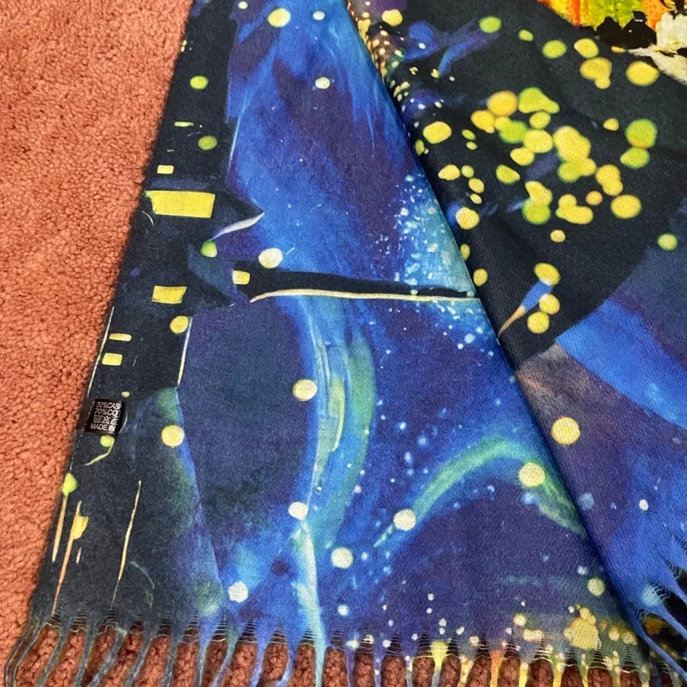 Starry Night Café scarf /shawl NWOT/double sided